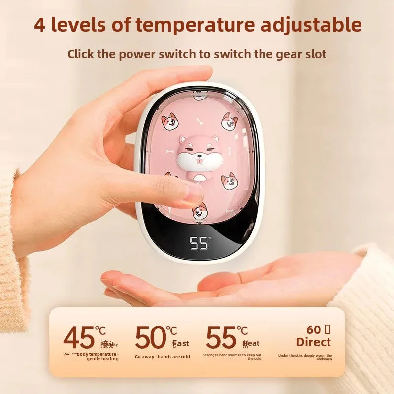 Winter new hand warmer power bank 2-in-1 USB cute pet portable mini hand warmer charging factory wholesale