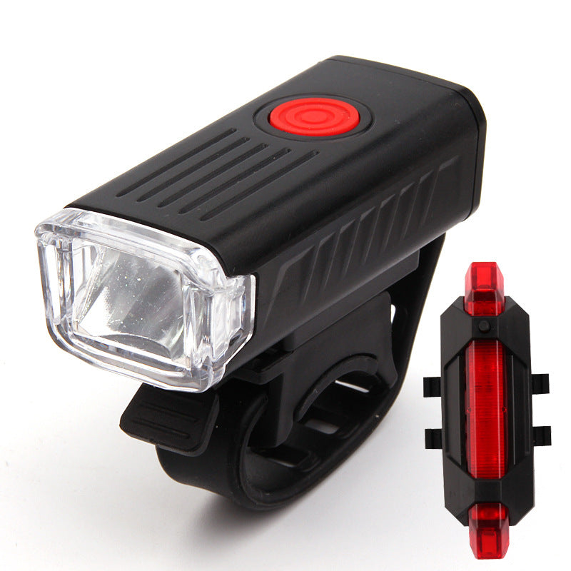 Cross border 2255 bicycle headlight warning tail light led waterproof usb set cycling mountain bike accessories