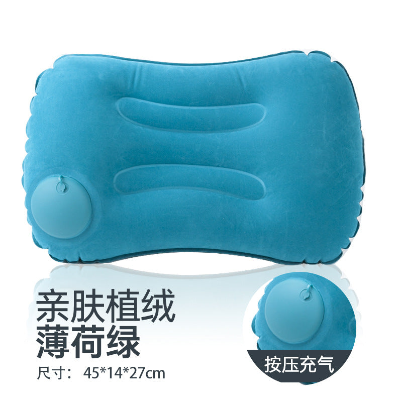 Car neck pillow lumbar support set, neck support pillow for tourist car, lumbar pad, press inflatable flocking U-shaped pillow, car headrest