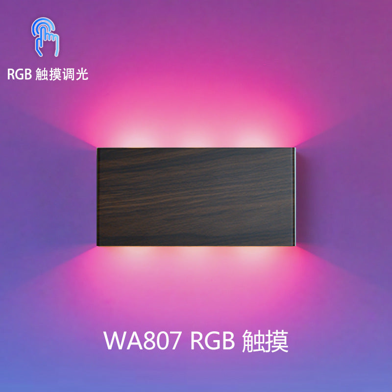 Cross-border double-sided luminous remote control three-color RGB touch magnetic wall lamp, USB charging, wiring-free bedside night light