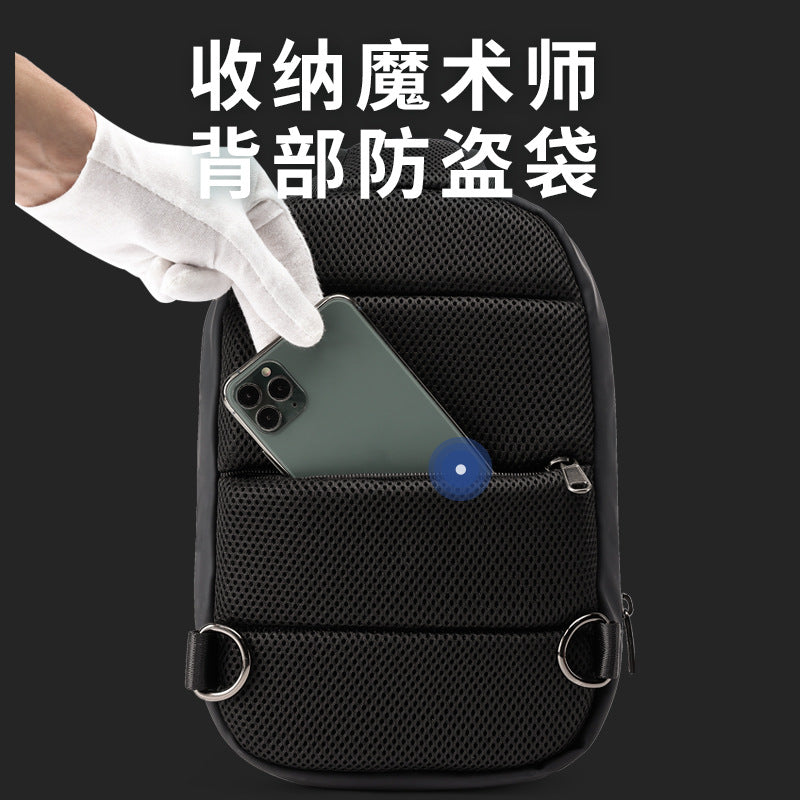 Trendy men's shoulder bag, casual crossbody bag, large-capacity fashion and versatile ins small backpack, high-end crossbody backpack