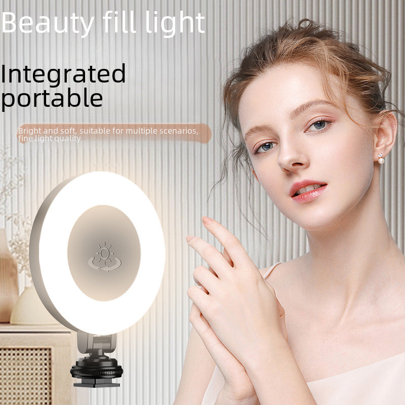 D07 Mobile Phone Fill Light Live Broadcast Beauty Selfie Round Flash Rechargeable Mini LED Fill Light Photography Light