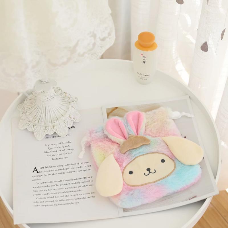 children, internet celebrities, students, girls, hearts, drawstrings, clutch bags, plush bags, makeup bags, plush bags, storage bags, women's cartoons