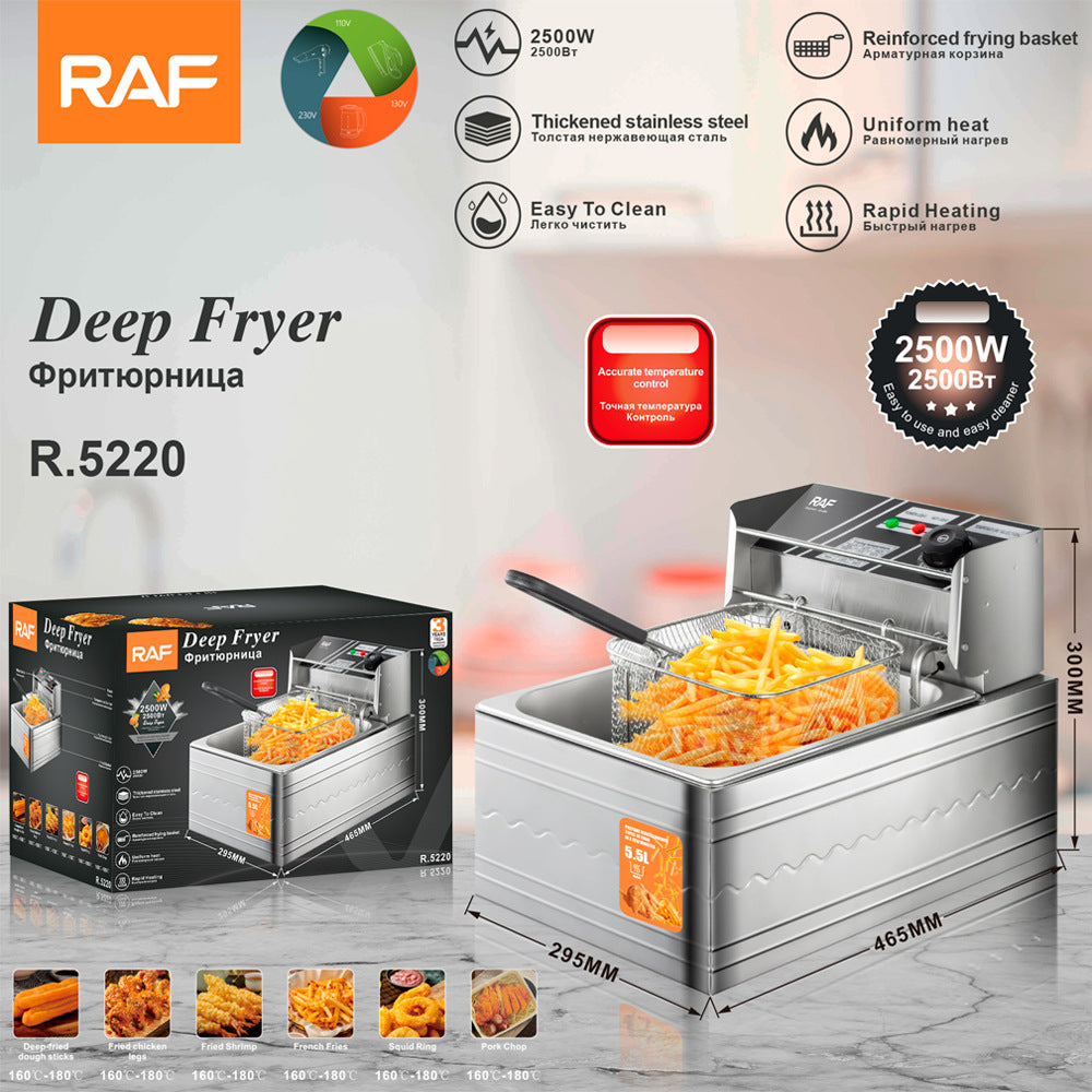 Deep fryer, household small electric fryer, electric fryer, commercial fritters, fries and fries machine, stall frying skewers, constant temperature R.5220
