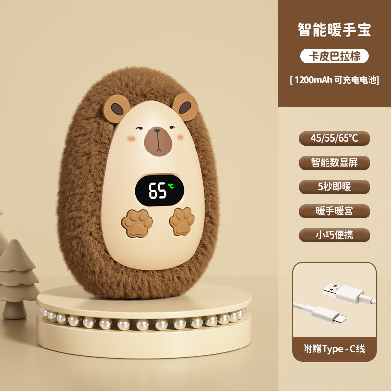 New USB Mini Hand Warmer Rechargeable Digital Display Portable Self-heating Portable Portable Warm Baby Girl Gift