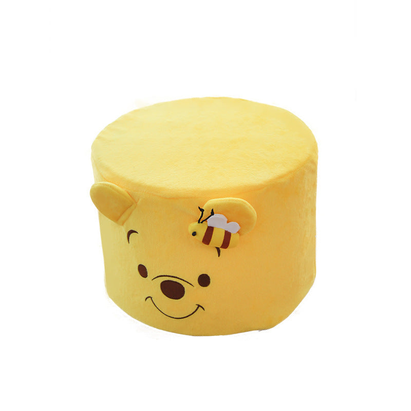 Cute bee Winnie the Pooh home changing stool plush ottoman round living room cartoon pillar baby stool
