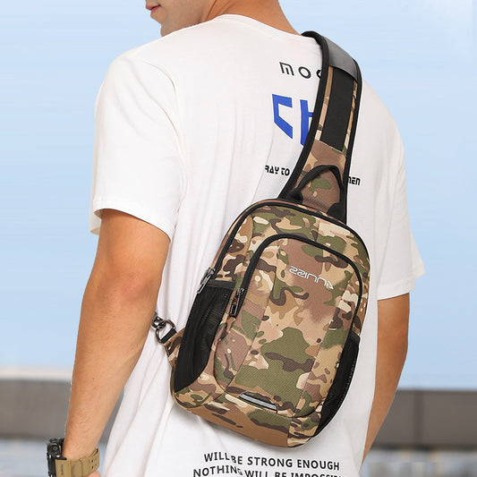 Trendy brand chest bag men's new small backpack summer multi-functional casual crossbody bag men's oxford cloth simple shoulder bag