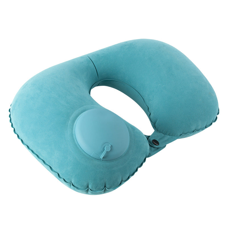 Car neck pillow lumbar support set, neck support pillow for tourist car, lumbar pad, press inflatable flocking U-shaped pillow, car headrest