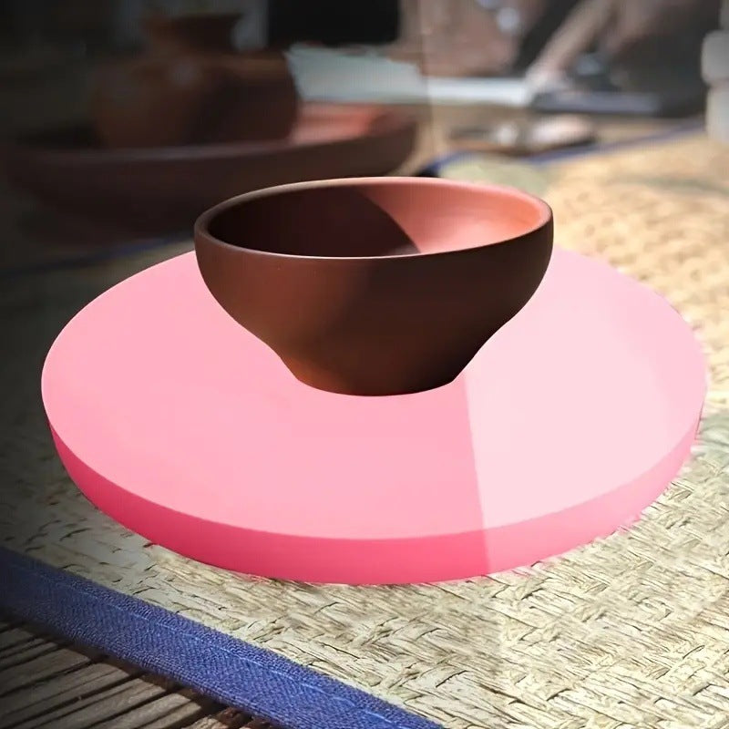 Round Ceramic Foam Pad 11.8" - Durable pink sponge pad for clay crafts