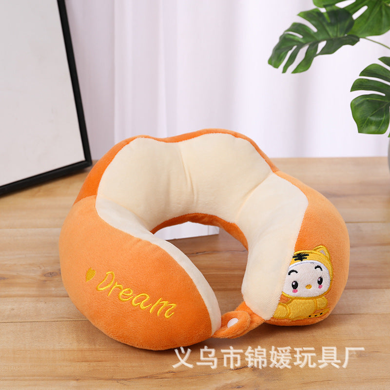 U-shaped pillow neck protector removable and washable cervical memory foam neck pillow u-shaped pillow cute headrest pillow neck car pillow