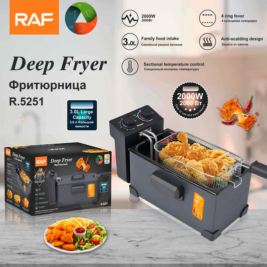 Cross-border fryer, household small electric fryer, electric fryer, commercial fritter fryer, french fryer, rack fryer, skewer pan, R.5251