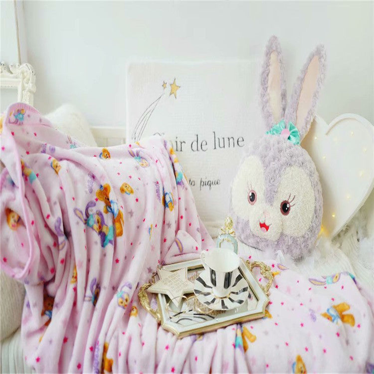 Cartoon ballet bunny doll huddle pillow blanket 2-in-1 flannel children's air-conditioned blanket office nap blanket quilt