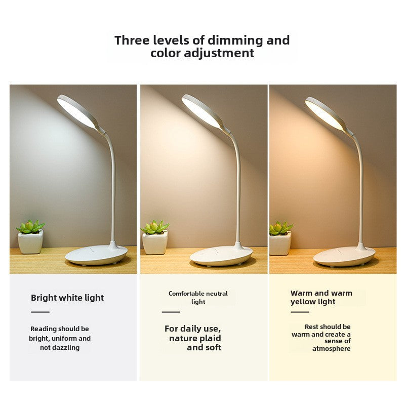 Cross-border eye protection USB rechargeable desk lamp led learning touch dimming color mixing student children's desk reading small desk lamp