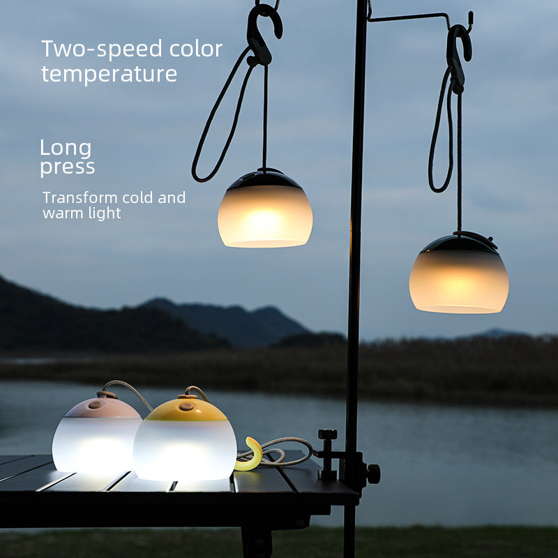 New cross-border multifunctional retro camping usb rechargeable led tent outdoor horse lantern hand lamp silicone camping lantern