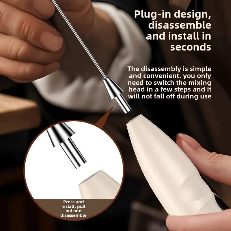 Electric milk frother fully automatic blender coffee stirring stick whisk mini whisk cream whisk