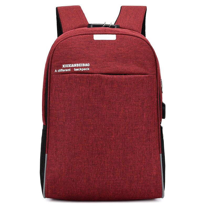 Backpack USB Rechargeable Backpack Fashion Student School Bag Large Capacity Business Computer Backpack