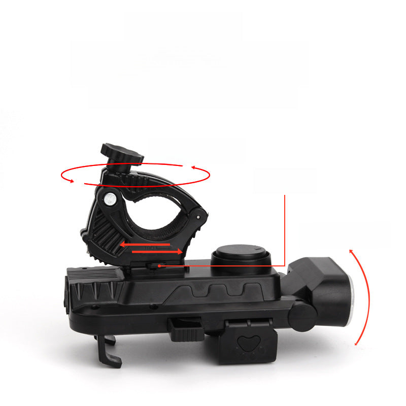 Bicycle mobile phone holder front light USB power bank with mobile phone holder bicycle horn light safety warning light