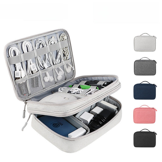 Large-capacity digital accessories storage bag multi-functional waterproof charging data cable earphones U disk excellent shield finishing bag box