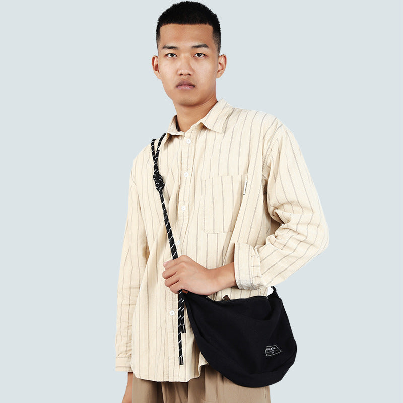 Factory custom Korean version shoulder bag, ins-style schoolgirl bag, crossbody bag, women's literary and artistic versatile large-capacity canvas bag