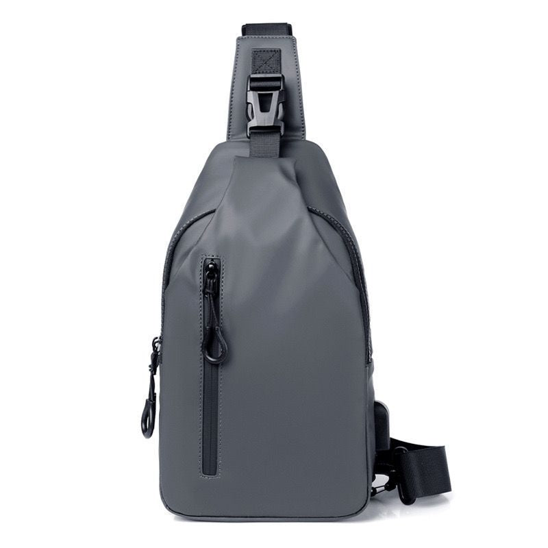 Cross-border new men's chest bag, casual large-capacity shoulder bag, crossbody bag, printable logo, water-repellent trend backpack