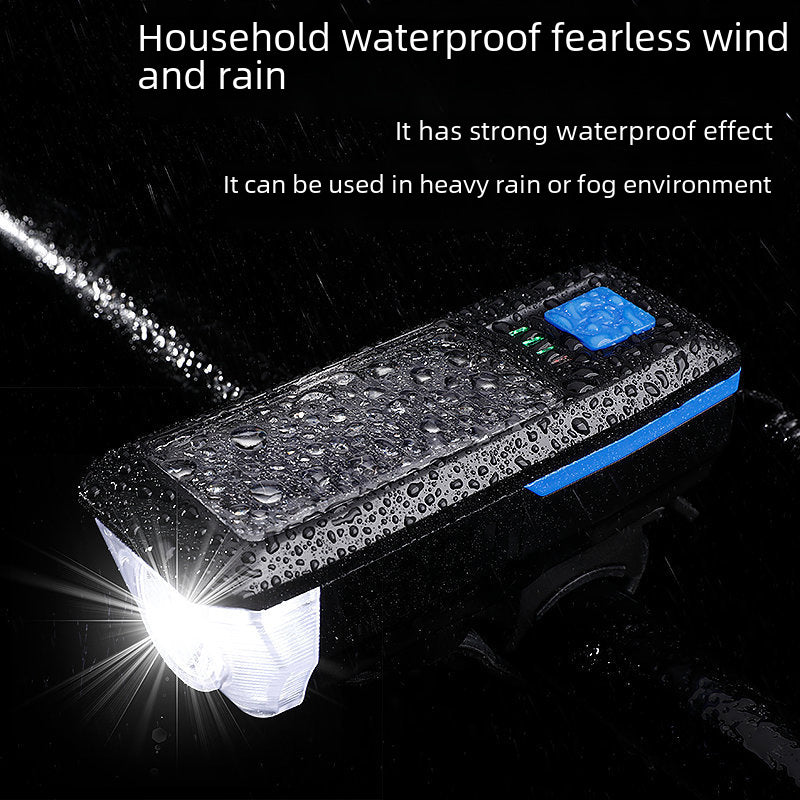 Multi-function horn bicycle light headlight outdoor cycling light lighting night light solar USB double charge night running light