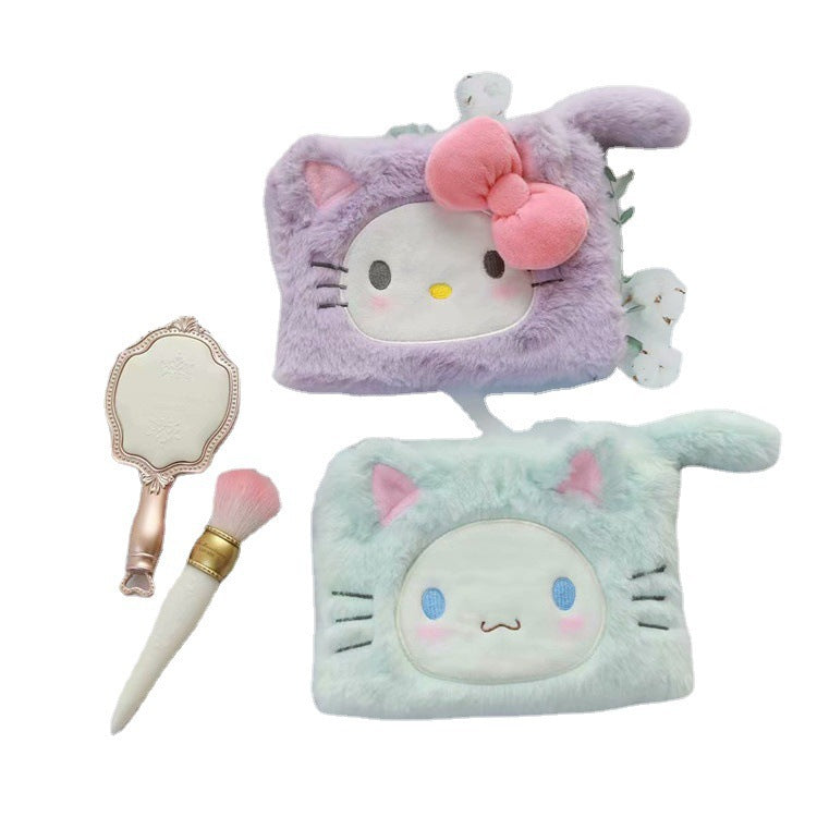 Soft and cute, Melody, pudding, dog, storage bag, coin purse, cartoon, transformed, cat, girl, heart, makeup bag, girl
