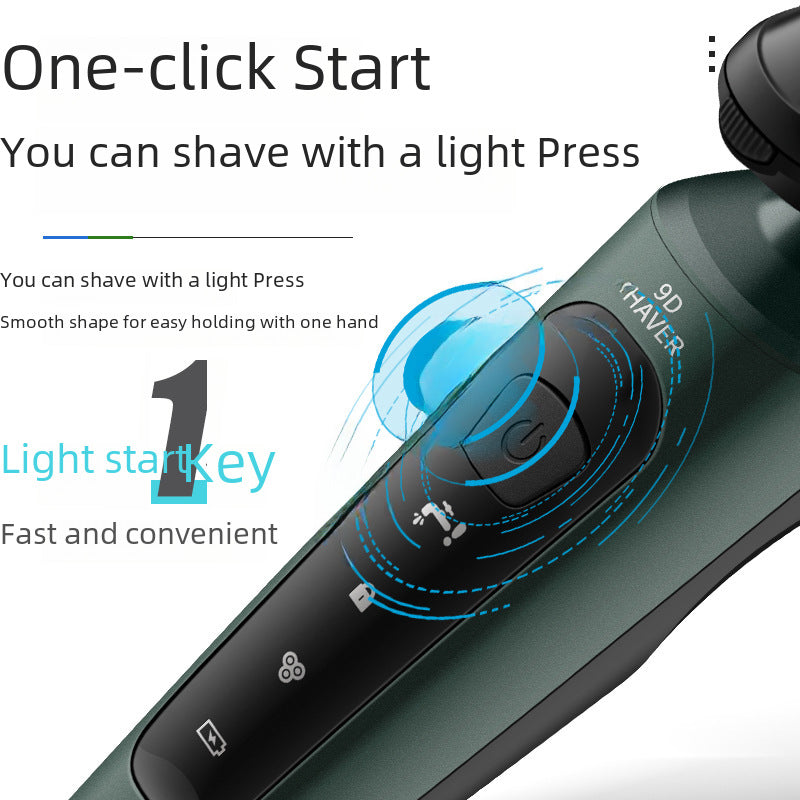 9D Electric Shaver for Men - Waterproof Rechargeable Razor with Multi-Functional Beard Trimmer