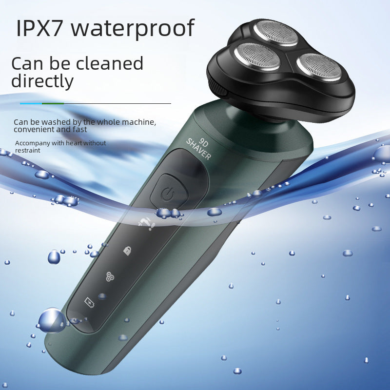 9D Electric Shaver for Men - Waterproof Rechargeable Razor with Multi-Functional Beard Trimmer