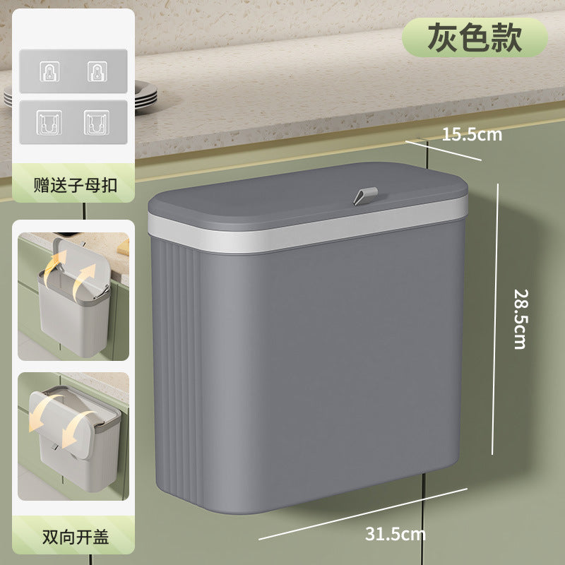 Trash can, household luxury seal, large oval press elastic lid, toilet slit trash can