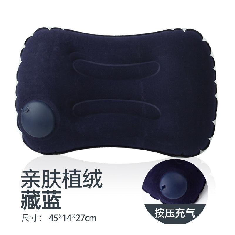 Car neck pillow lumbar support set, neck support pillow for tourist car, lumbar pad, press inflatable flocking U-shaped pillow, car headrest