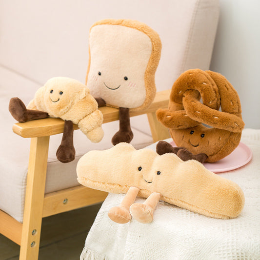 Cute bread toast plush toy wholesale student sofa pillow cushion kids sleep comfort artifact pillow