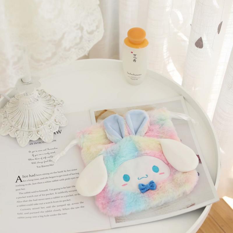 children, internet celebrities, students, girls, hearts, drawstrings, clutch bags, plush bags, makeup bags, plush bags, storage bags, women's cartoons