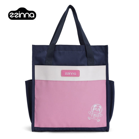 ZZINNA Kids Elementary School Student Tutoring School Bag Cartoon Cute Girl Canvas Handbag Light Tuition Bag Wholesale