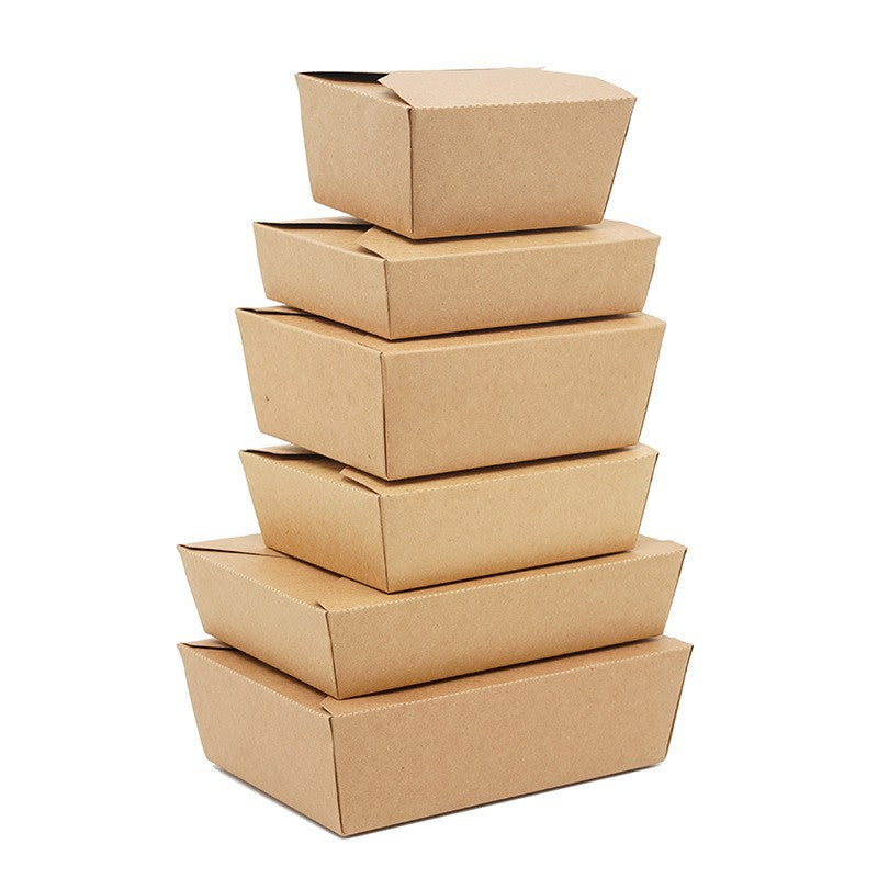 Disposable kraft paper box, paper lunch box, fried chicken, barbecue, takeaway, packaging box, salad, fried rice, bento meal wholesale