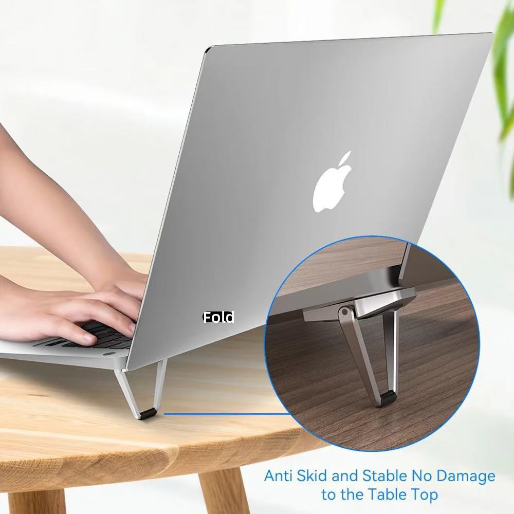 New Computer Stand, Notebook, Shield, Cooling Bracket, Foot Pad, Tabletop, Invisible Heightener, Zinc Alloy Folding