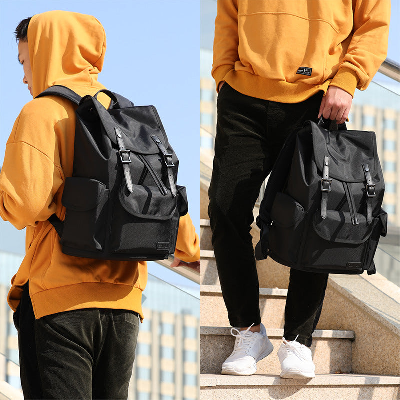 Zhina Korean version casual youth backpack, large capacity waterproof oxford cloth travel bag, fashion and versatile men's backpack
