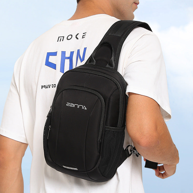 Trendy brand chest bag men's new small backpack summer multi-functional casual crossbody bag men's oxford cloth simple shoulder bag