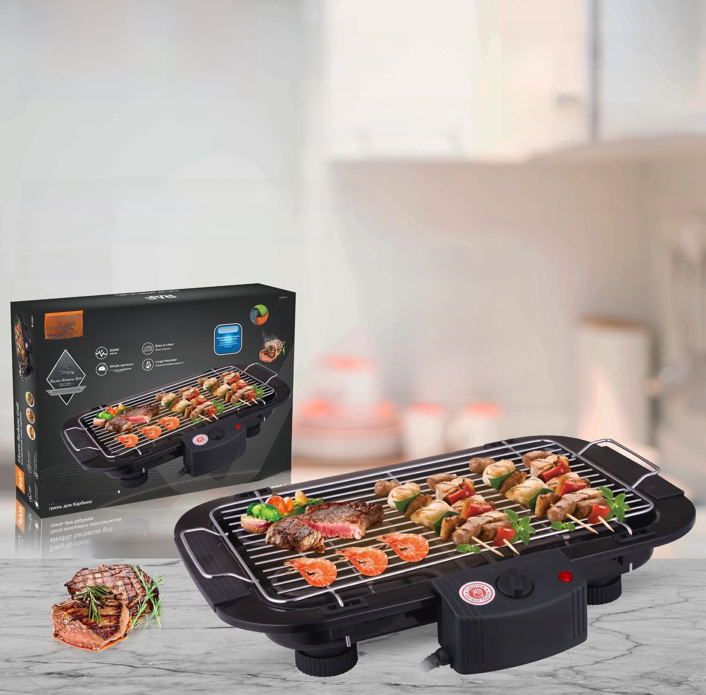 Household electric grill outdoor BBQ barbecue machine Explosive dinner electric grill Multifunctional small household appliance barbecue grill