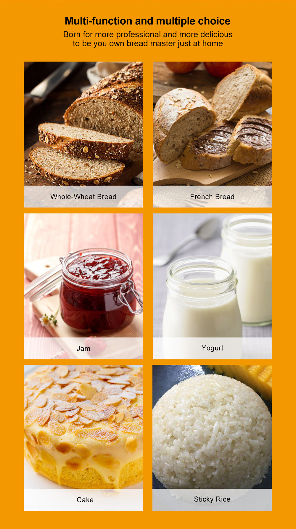 Cross-border new household bread machine, automatic intelligent dough fermenter, multi-functional small breakfast bread machine