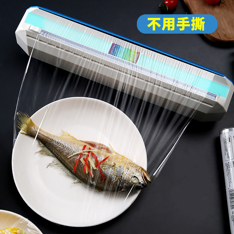 New enlarged version of plastic wrap cutter suction cup kitchen supplies cling paper tin foil splitter cutting box for home