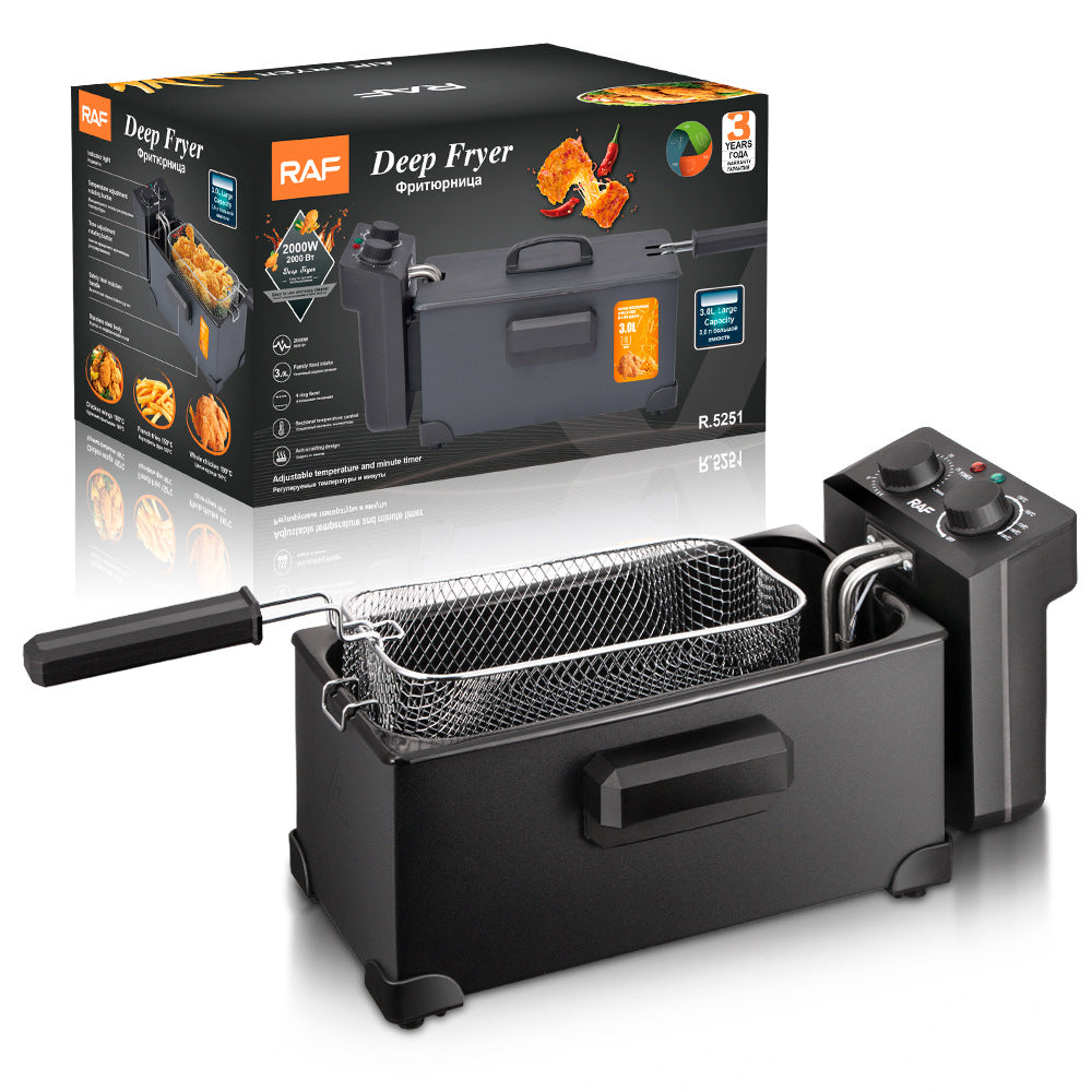 Cross-border fryer, household small electric fryer, electric fryer, commercial fritter fryer, french fryer, rack fryer, skewer pan, R.5251