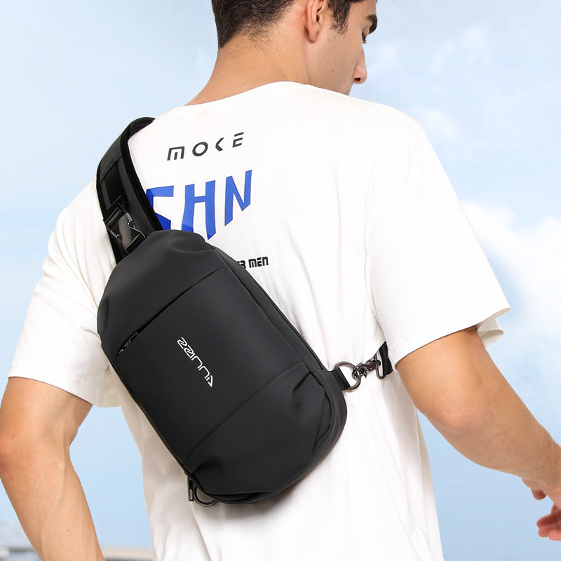 Trendy men's shoulder bag, casual crossbody bag, large-capacity fashion and versatile ins small backpack, high-end crossbody backpack