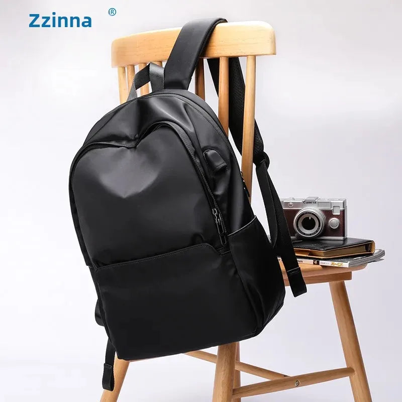 Backpack men's backpack athleisure junior high school student school bag simple youth canvas bag college student fashion trend