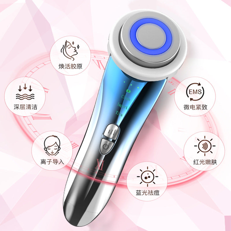 Beauty device, home face rejuvenation cleaning beauty equipment, red and blue cleaning skin rejuvenation lifting facial beauty introduction device
