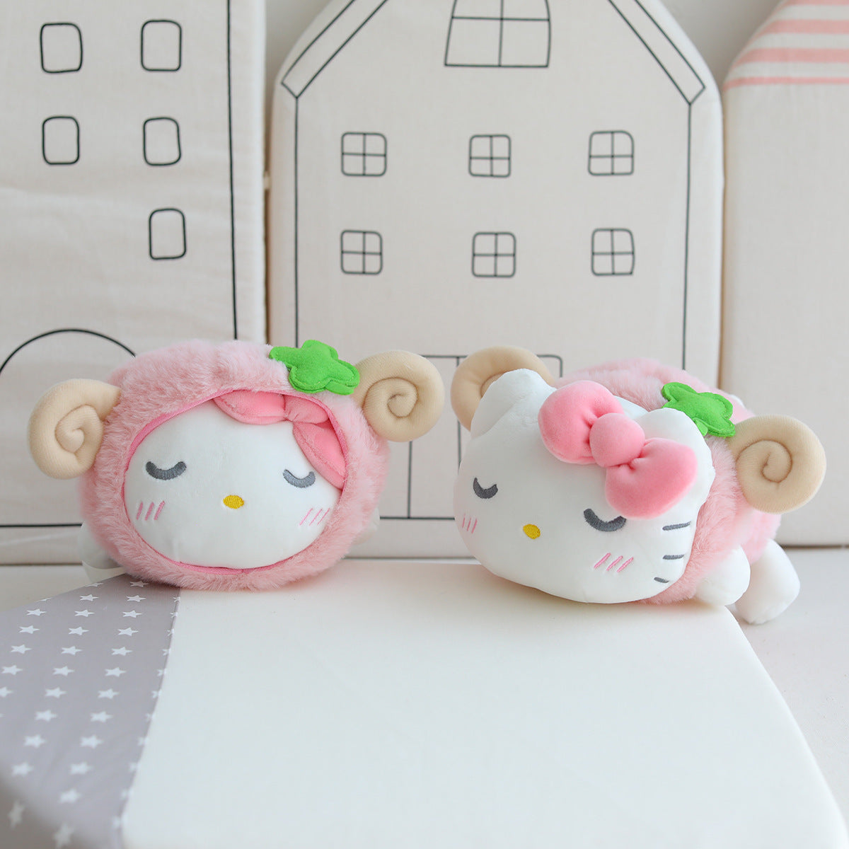 Plush toy little devil nap pillow cartoon lamb pillow doll cute plush doll lying pillow wholesale