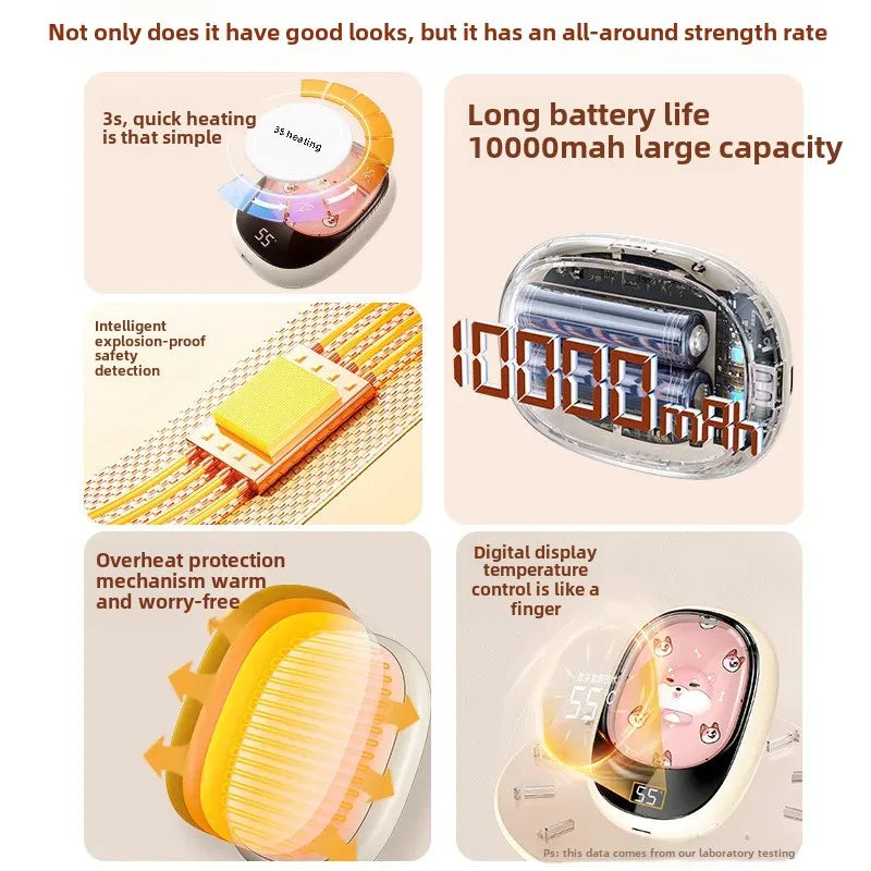 Winter new hand warmer power bank 2-in-1 USB cute pet portable mini hand warmer charging factory wholesale