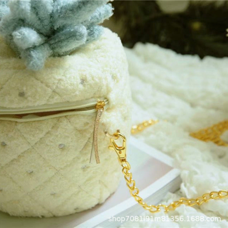 520 Valentine's Day Gift for Girls Cute Plush Chain Bag Cartoon Pineapple Bag Little Fairy Crossbody Bag Backpack