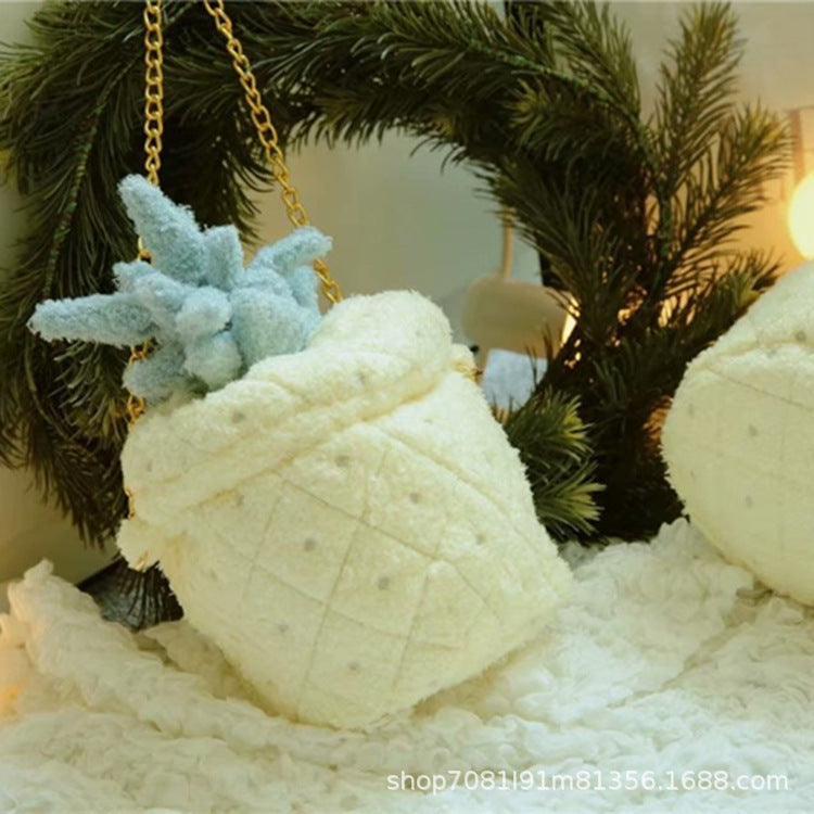 520 Valentine's Day Gift for Girls Cute Plush Chain Bag Cartoon Pineapple Bag Little Fairy Crossbody Bag Backpack