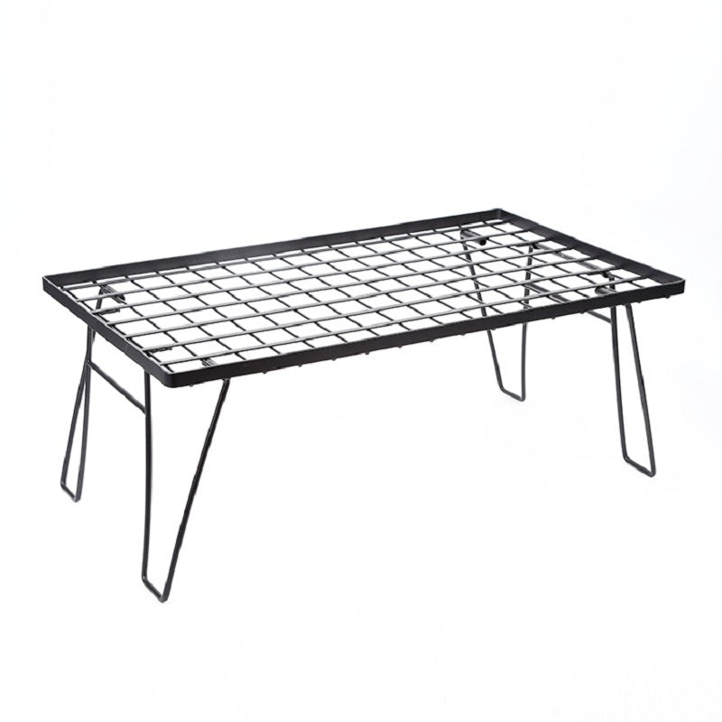 Outdoor camping shelves, net tables, cross-border portable iron folding tables, multi-functional barbecue, multi-layer camping splicing tables
