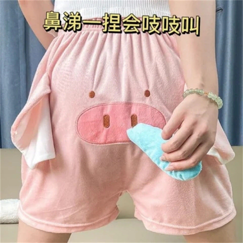 New nose pajama pants funny men's girls couple piggy shorts nose squeak Dumbo shorts